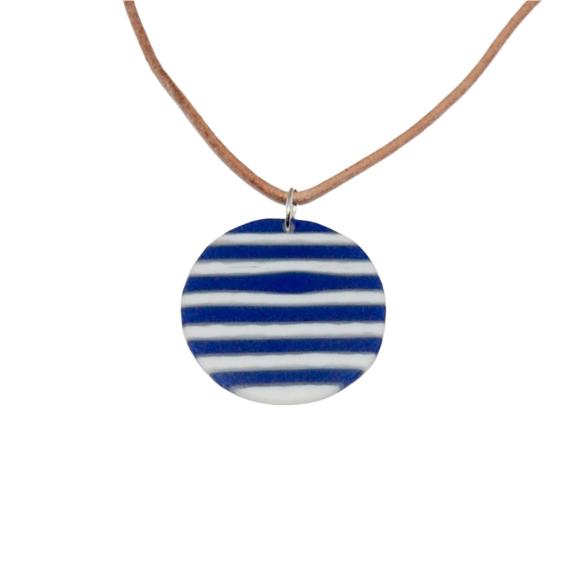 Handmade Necklace - Dark Cobalt Blue / French Vanilla