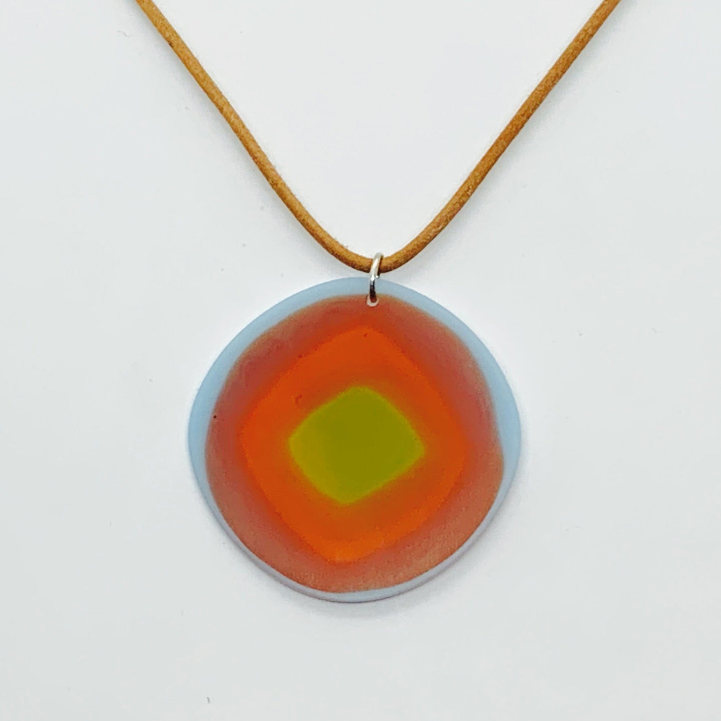 Handmade necklace - Orange / Blue / Lime